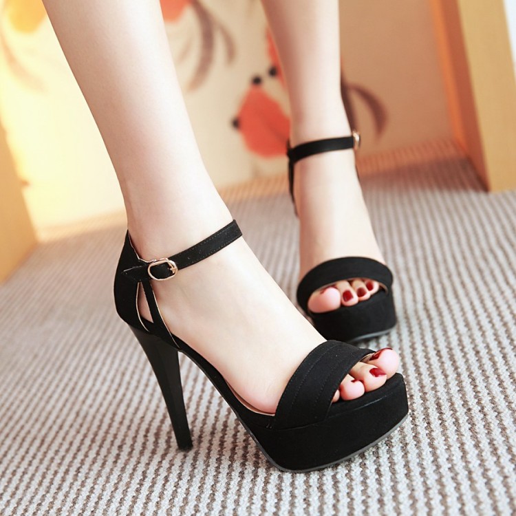Elegant High Heel Peep Toe Sandal Boots - Image 2